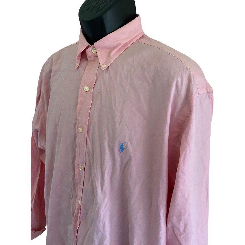 Mens Polo Ralph Lauren Classic Long Sleeve Pink Dress Shirt Size XL. - Picture 3 of 15